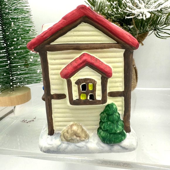 Vintage Noma Dickensville Porcelain Tree Stand Christmas Holiday Village Decor - Picture 2 of 14